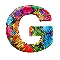 Vibrant Patchwork Letter G: Colorful Textile Alphabet Design Element