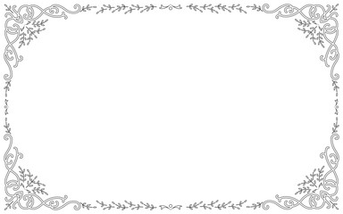 モノクロの手描き装飾枠セット。