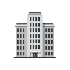 Simple illustration of a grey building with many windows, concept for architecture and urban design