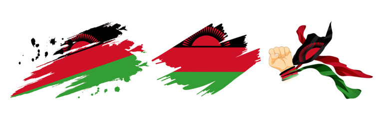 Vector illustration of Malawi flag composition on transparent background