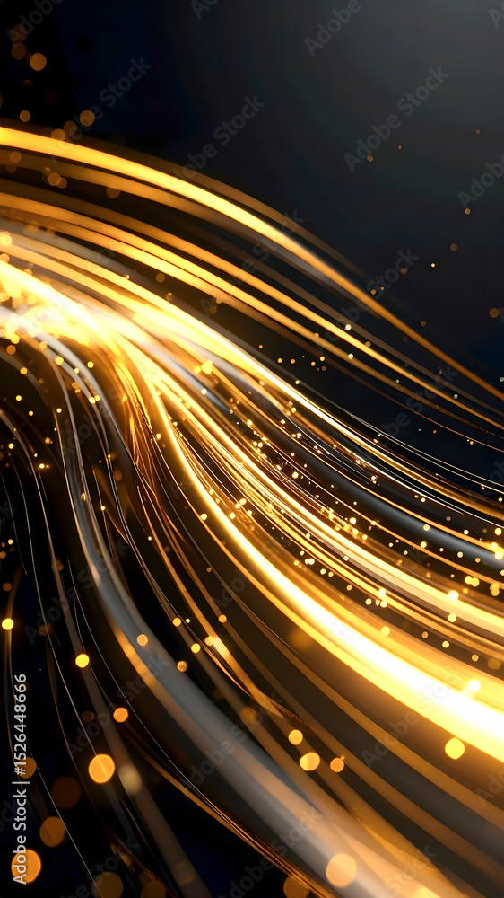 Poster 3d rendering of warp speed in hyper loop with blur light from buildings' lights in mega city at nigh