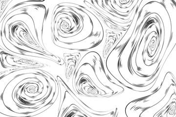 white abstract background with curved lines forming circles with swirls