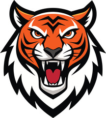 Tiger Face Wildlife Vector Art Illustration