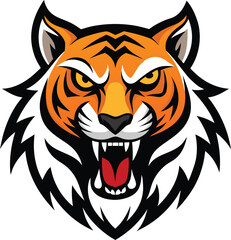Tiger Face Wildlife Vector Art Illustration