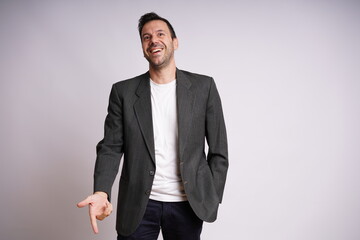 Male Model Showing Different Emotions on White Studio Background