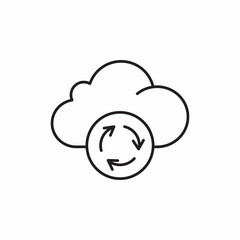 Cloud sync refresh system icon vector sign