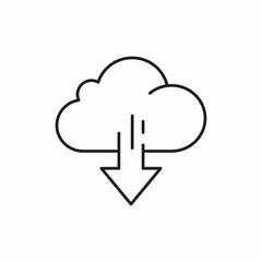 Cloud data download service icon vector sign