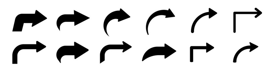 Arrow turn icon. Turn icon.