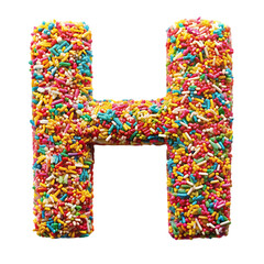 Vibrant Sprinkles Letter H: Colorful Candy Alphabet