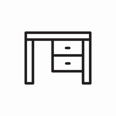 Office desk workspace furniture icon vector sign