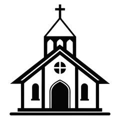 Minimalist Black and White Church Logo Design