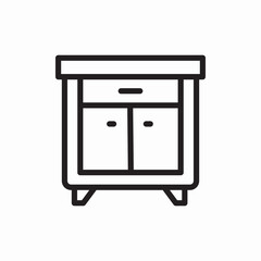 Bedroom wardrobe closet furniture icon vector sign