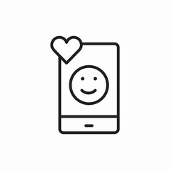 mobile phone smile chat icon vector sign