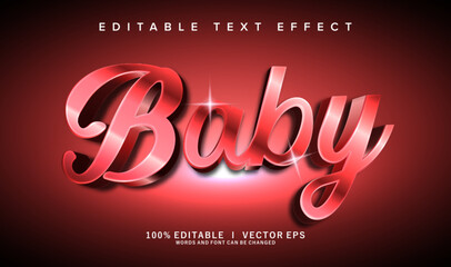 baby vector text effect with modern style design