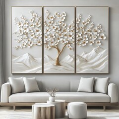 Serene Blossom Triptych