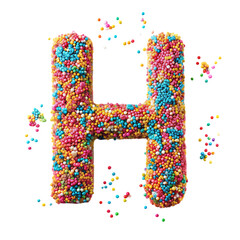 Colorful Sprinkles Letter H: Festive Alphabet, Birthday Party Decoration, Candy Design Element