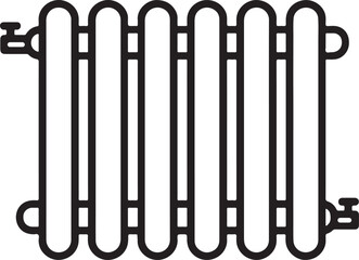 radiator outline icon line art silhouette design vector illustration.