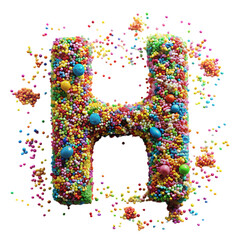 Colorful Sprinkles Letter H: Festive Alphabet Design