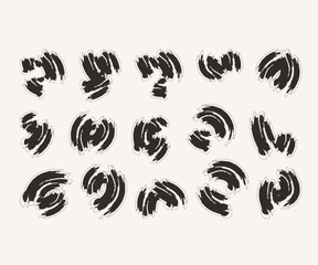 Smears, spots, shapes. Set. Vector design elements