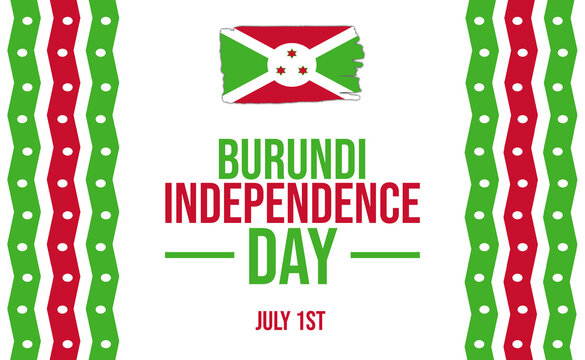 Celebrate burundi independence day july first with flag and festive colors