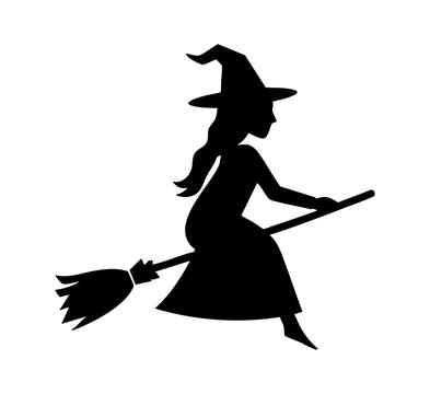 Baba jaga czarownica na miotle 