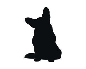 Dog silhouette. Corgi silhouette isolated on white background.