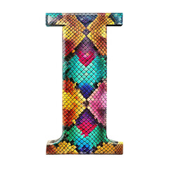 Vibrant Colorful Letter I: Artistic Alphabet Design