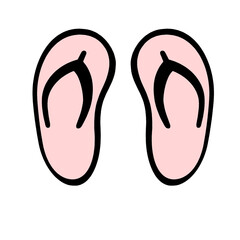 A simple and stylish flip flop icon illustration, perfect for summer or beach-themed designs.