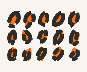 Leopard spots, shapes. Set. Vector design elements
