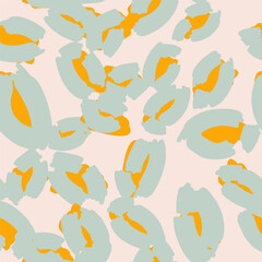 Leopard spots seamless pattern design. Vector light background, wallpaper, wrapping paper, fabric, print