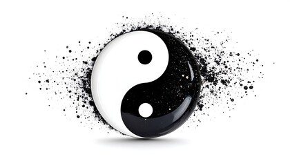 Yin and yang symbol, black and white