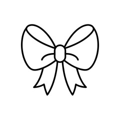 Festive Bow Ribbon Icon Vector Illustration