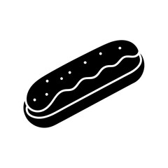 Eclair Icon Vector in Flat Minimal Style