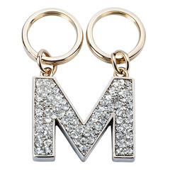 Sparkling Letter M Keychains: A Close-Up View of Elegant Accessories