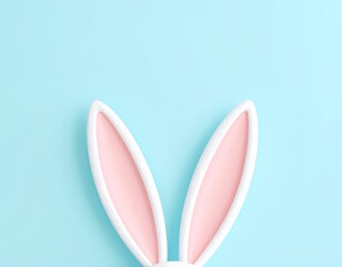 Pastel bunny ears against a light blue background
