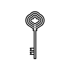 Key Icon in Minimal Elegant Line Art Vector