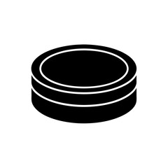 Hockey Puck Icon in Flat Vector Style