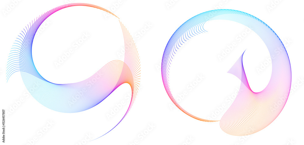 Poster abstract gradient swirls in digital art style — dynamic shapes for design, cosmetics, technology, sp
