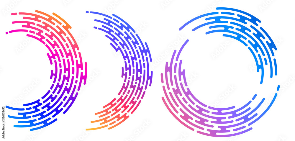 Fototapete abstract gradient swirls in digital art style — dynamic shapes for design, technology, big data, net