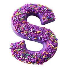 Purple Sprinkled Letter S: Fun Font for Design Projects