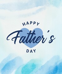 Blue and White Watercolor Father's Day Instagram Post 