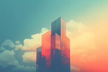 Fototapeta premium Skyscraper architecture cityscape building.