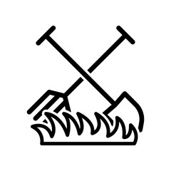 Shovel and fork icon design template SVG