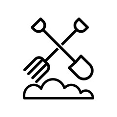 Shovel and fork icon design template SVG