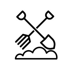 Shovel and fork icon design template SVG