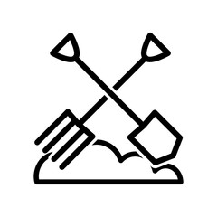 Shovel and fork icon design template SVG