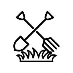 Shovel and fork icon design template SVG
