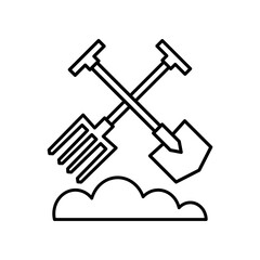 Shovel and fork icon design template SVG