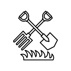 Shovel and fork icon design template SVG