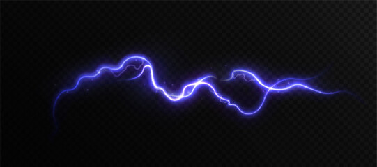 Blue light lightning with wave-like glow and energetic sparks on a dark background. Suitable for special effects, fantasy, game interfaces and dynamic visualizations.